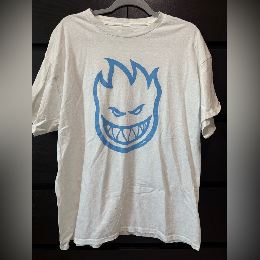 Spitfire White Tee with Black Graphic
